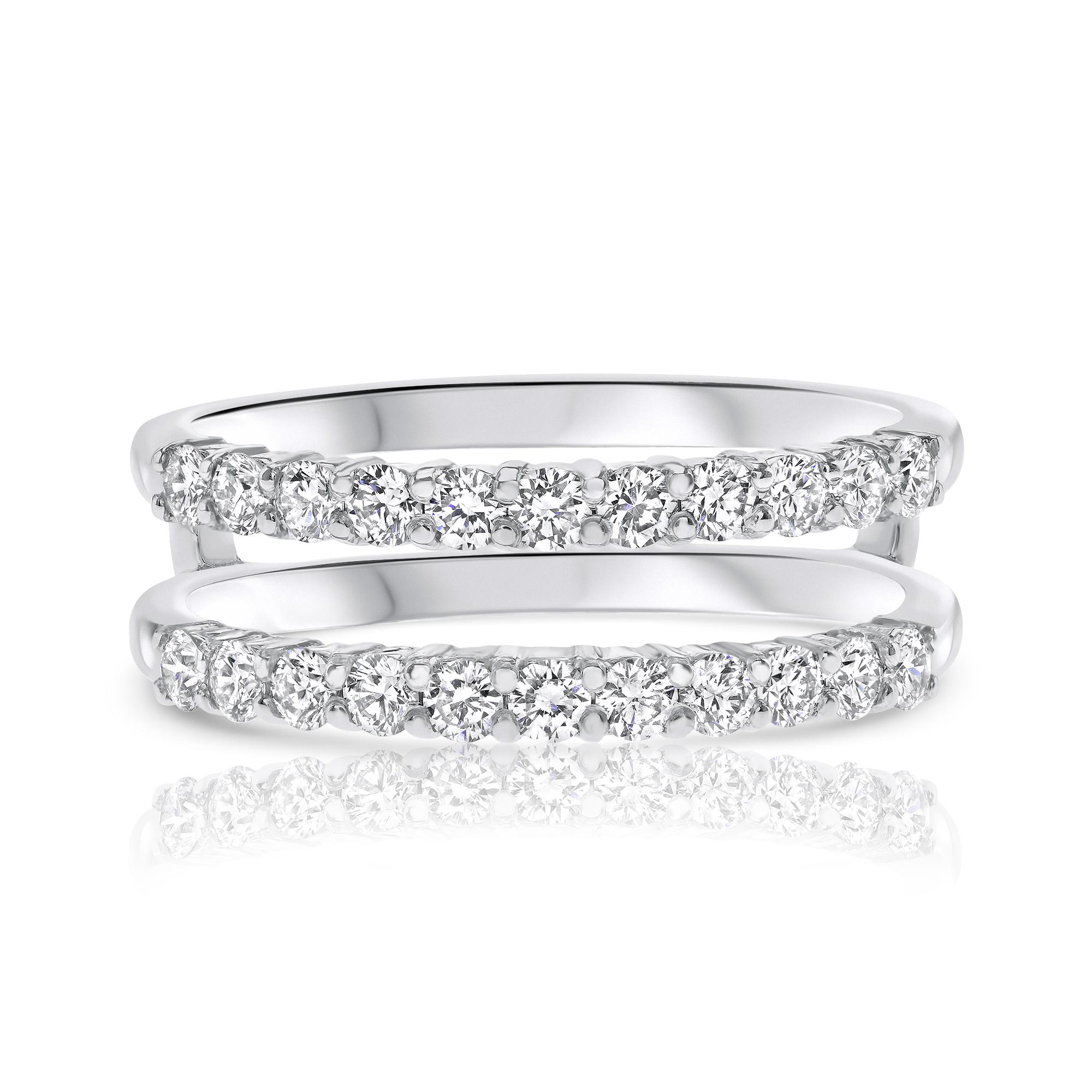 Im Angebot: 0,60 Karat Diamant-Doppelband-Hochzeitsring aus 14k Weißgold Shlomit Rogel () 5