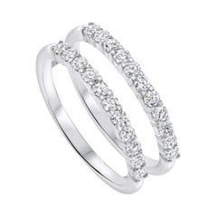 0.60 Carat Diamond Double Band Wedding Ring in 14k White Gold Shlomit Rogel