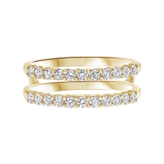 0.60 Carat Diamond Double Band Wedding Ring in 14K Yellow Gold, Shlomit Rogel