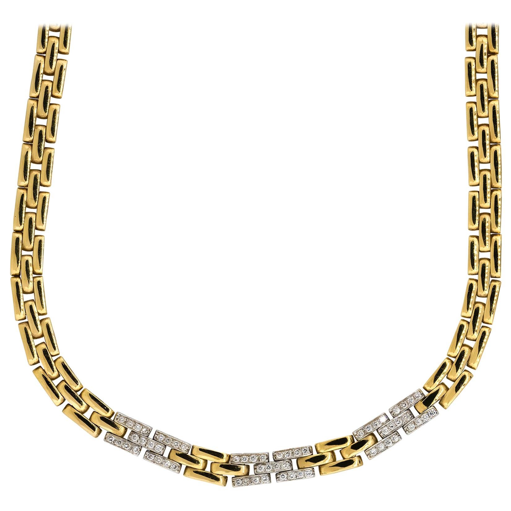 Tiffany and Co. 1837 Collection Gold Link Necklace with Padlock Pendant