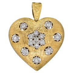 0.60 Carat Diamond Large Heart Pendant 18 Karat in Stock