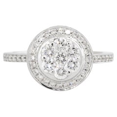 Anillo Halo con Racimo de Diamantes Naturales 18 Quilates en Stock