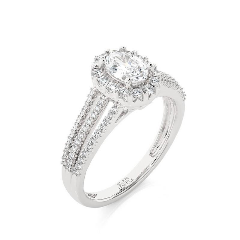 Karat-Gewicht der Diamanten: Der bezaubernde Ring der Vow Collection'S verfügt über insgesamt 76 runde Diamanten mit einem Gesamtkaratgewicht von 0,6 Karat. Die Anordnung der Diamanten in der Semi-Mount-Fassung sorgt für einen glanzvollen und