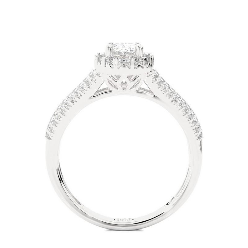 Round Cut 0.60 Carat Diamond Vow Collection Ring in 14K White Gold For Sale