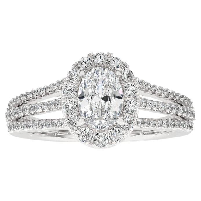 0,60 Karat Diamant Vow Collection Ring aus 14K Weißgold im Angebot