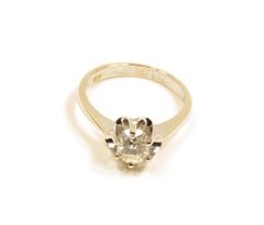 0.60 Carat Diamond Engagement Ring Vintage 1950s White Gold