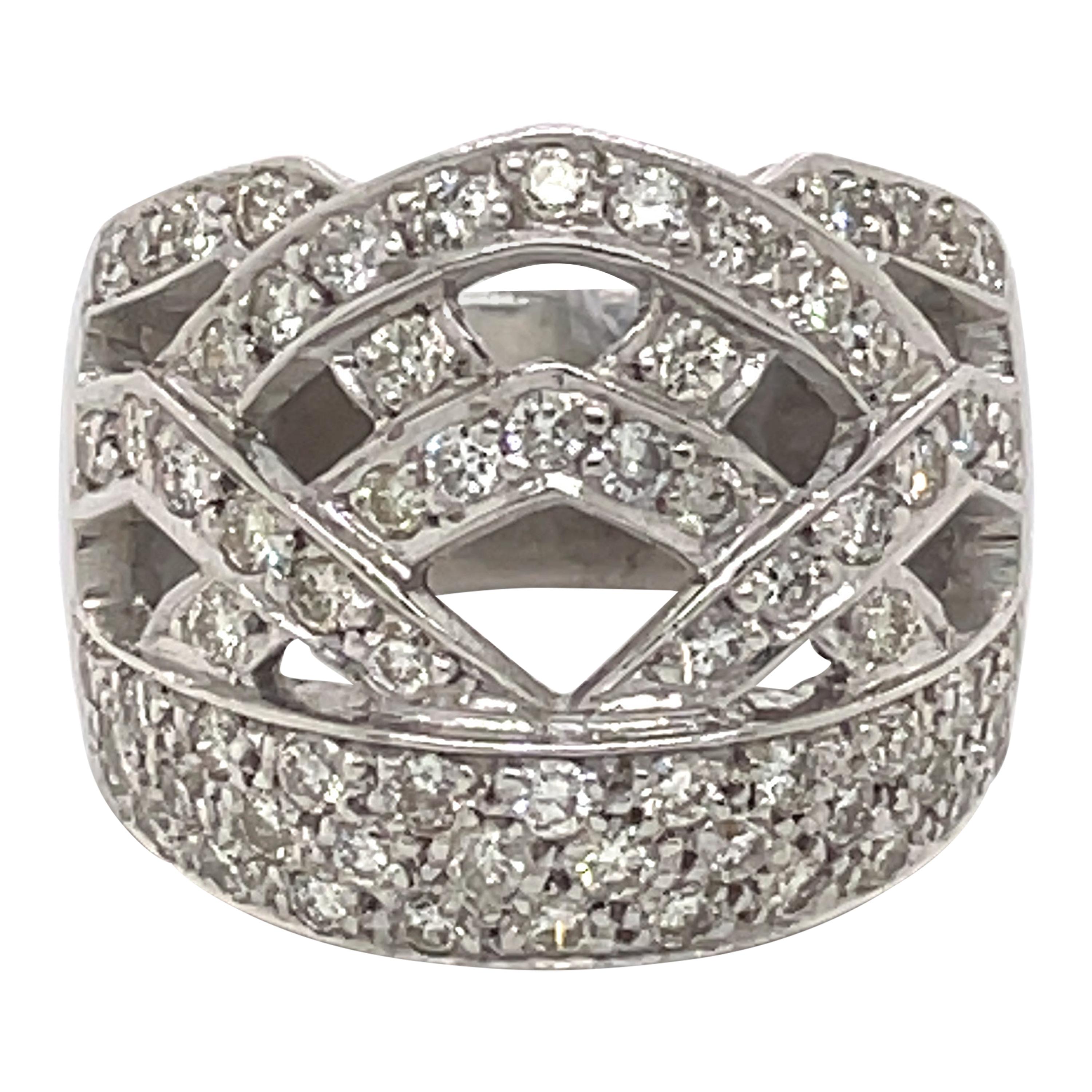 Dazzling Domed Diamond Disco Ball Cocktail Ring For Sale at 1stDibs