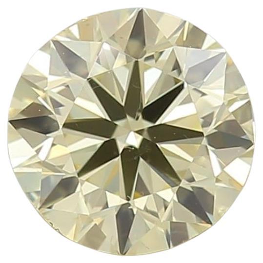 0.60 Carat Fancy Yellow Round cut diamond SI1 Clarity GIA Certified For Sale