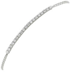 Bracelet tennis en or blanc 18 carats avec diamants blancs ronds GVS de 0,60 carat