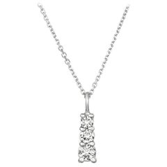 Collier pendentif en or blanc 14 carats avec chaîne G SI et diamants naturels de 0,60 carat