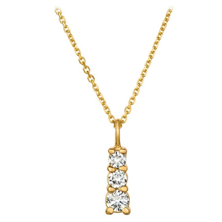 Collar de Diamantes Naturales de 0,60 Quilates Colgante Cadena de Oro Amarillo de 14 Kilates G SI