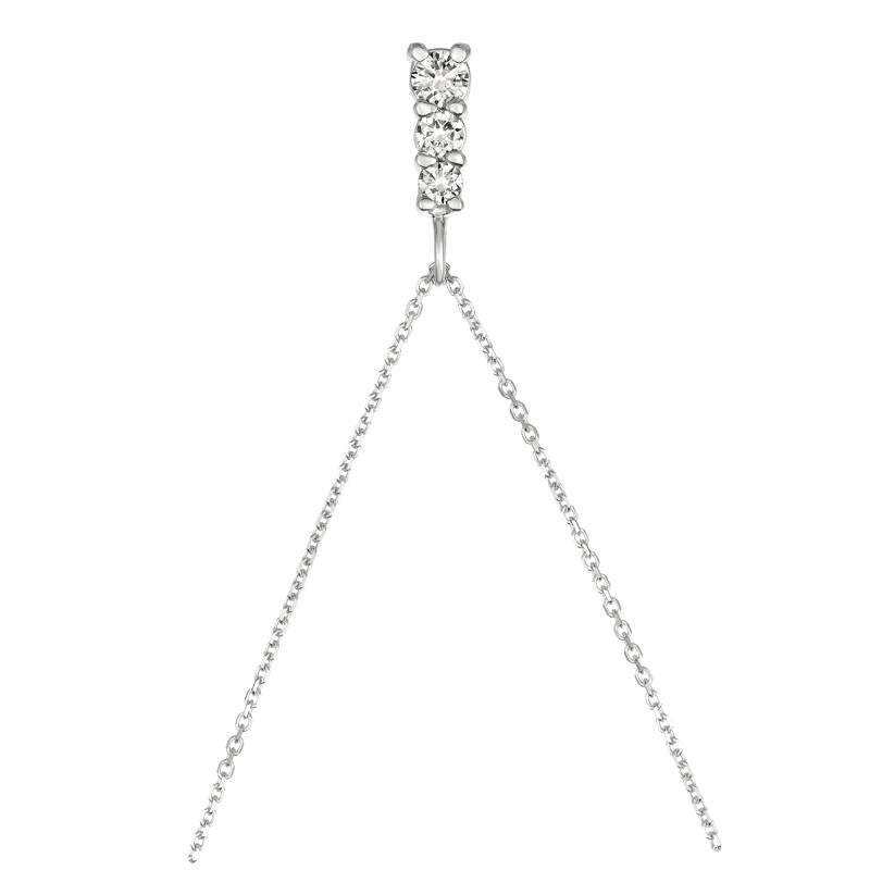 Contemporary 0.60 Carat Natural Diamond Necklace Pendant 14 Karat White Gold G SI Chain For Sale
