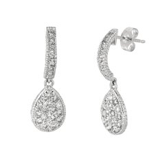 0.60 Carat Natural Diamond Pear Shape Drop Earrings G SI 14 Karat Yellow Gold