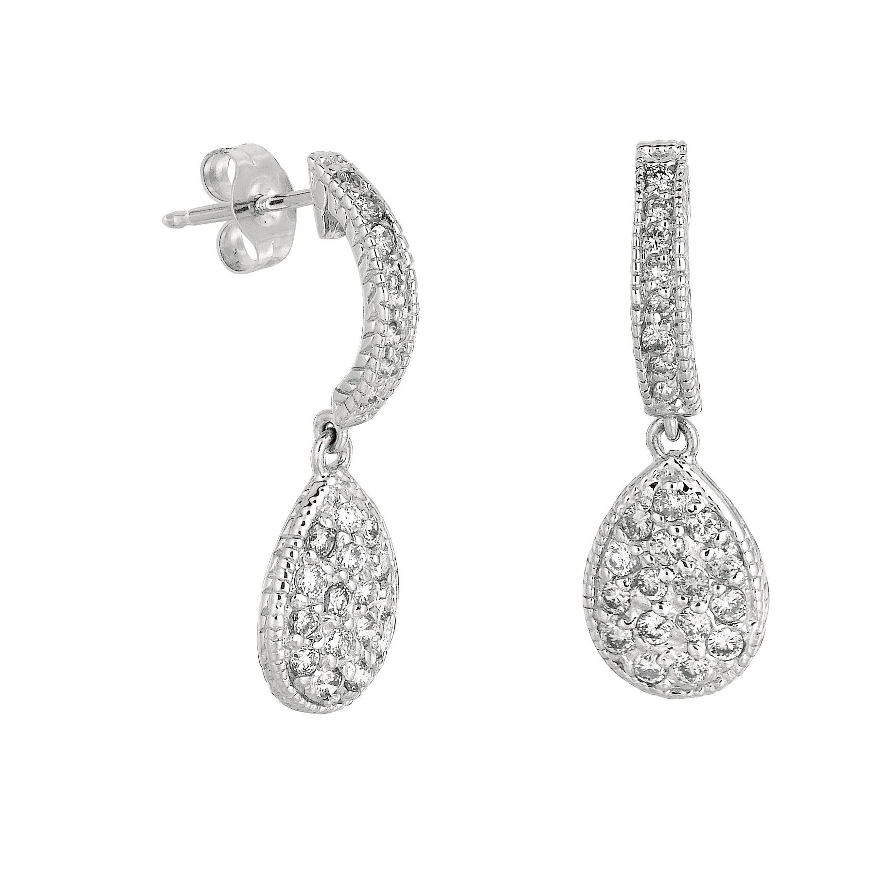 pear shaped drop diamond earrings