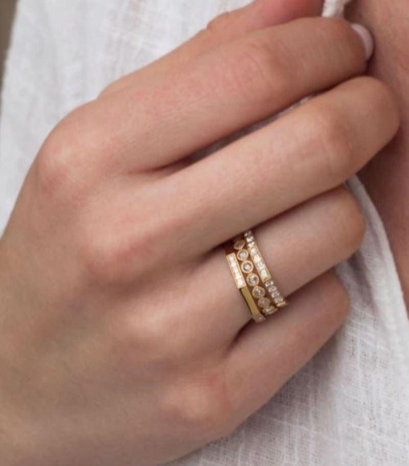 For Sale:  Handcrafted Jacqueline Small Pavé Set Eternity Band by Single Stone 4