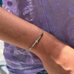 0.60 Carat Pear and Round Diamond Double Chain Bracelet in 14 Karat White Gold