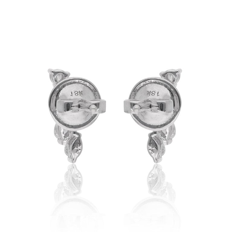 Boucles D'oreilles Or Blanc 18 Carats Avec Diamants 0,60 Ct - Excellent état Occasion