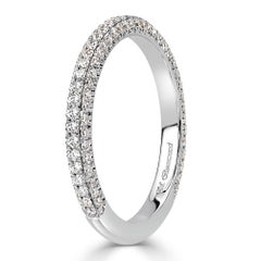Mark Broumand Alianza de boda con diamante redondo talla brillante de 0.60 quilates