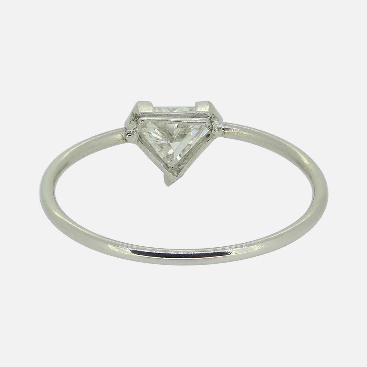 0,60 Karat Diamant-Solitärring im Schildschliff für Damen oder Herren im Angebot