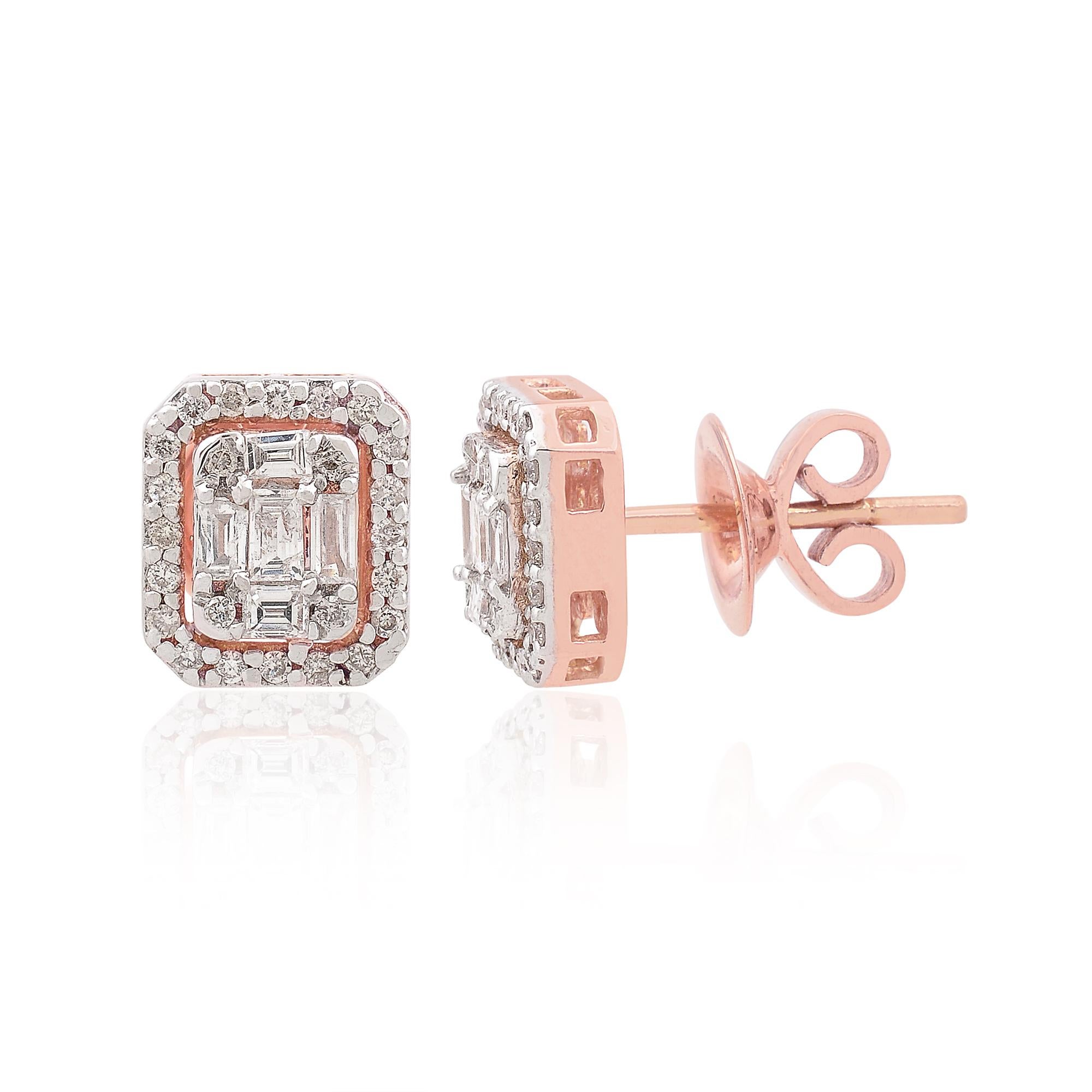 Item Code :- SEE-11128
Gross Wet. :- 3.45 gm
18k Rose Gold Wet. :- 3.33 gm
Diamond Wet. :- 0.60 Ct. ( AVERAGE DIAMOND CLARITY SI1-SI2 & COLOR H-I )
Earrings Size :- 9 x 8 mm approx.
✦ Sizing
.....................
We can adjust most items to fit your