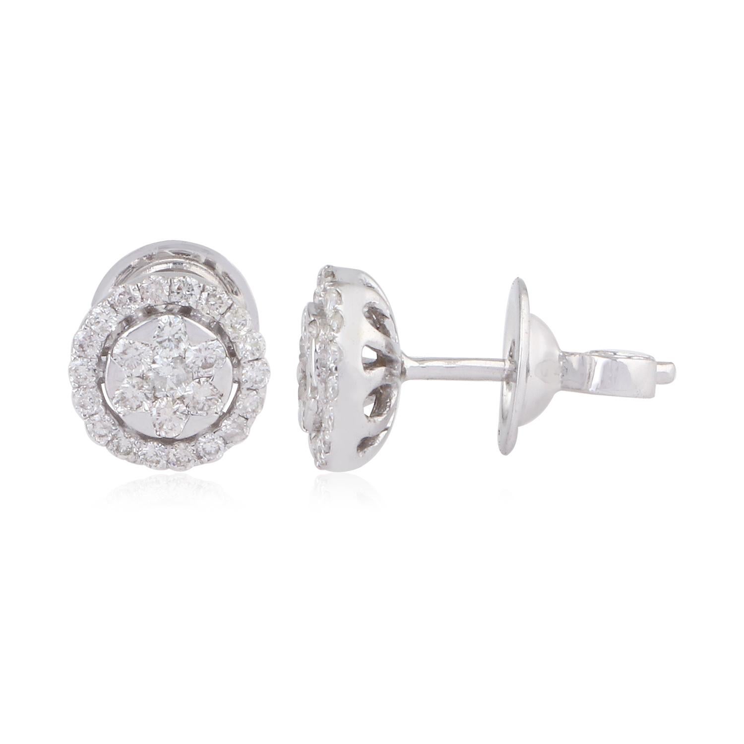 Item Code :- CN-26138
Gross Wet. :- 2.73 gm
18k White Gold Wet. :- 2.61 gm
Diamond Wet. :- 0.60 Carat ( AVERAGE DIAMOND CLARITY SI1-SI2 & COLOR H-I )
Earrings Size :- 8 mm approx.

✦ Sizing
.....................
We can adjust most items to fit your
