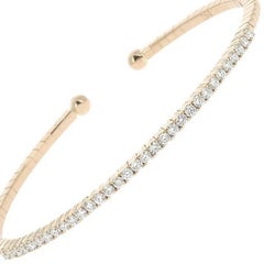 0.60 Carat Tennis Bracelet Cuff Bracelet Rose Gold