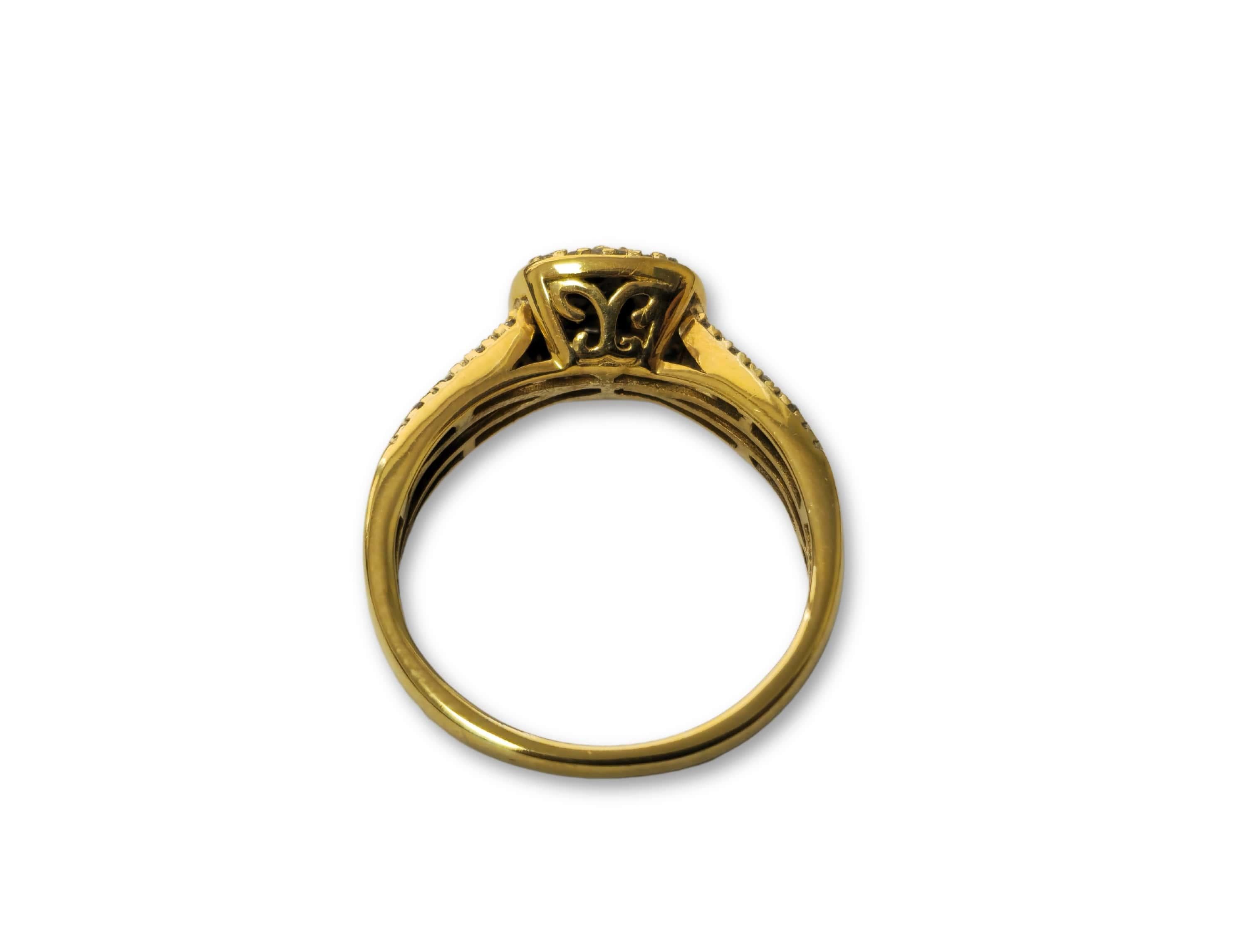 Art Nouveau 0.60 Carat Total Diamond Wedding Ring in 10k yellow Gold For Sale