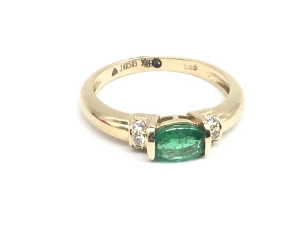 0,60 Karat natürlicher sambischer Ring mit 0,11 Karat Diamanten aus 14 Karat Gold (Rundschliff) im Angebot
