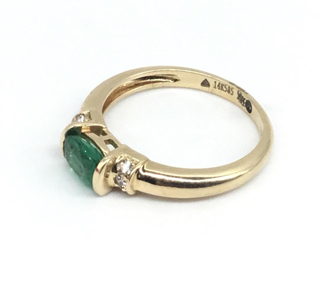 0,60 Karat natürlicher sambischer Ring mit 0,11 Karat Diamanten aus 14 Karat Gold im Zustand „Neu“ im Angebot in jaipur, IN