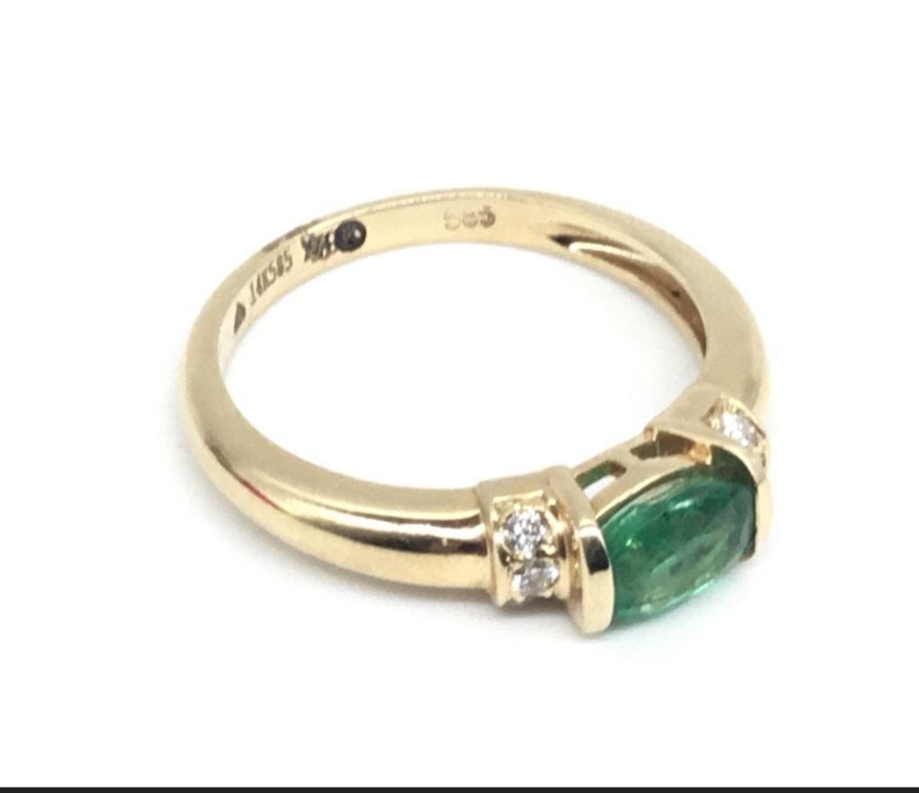 0,60 Karat natürlicher sambischer Ring mit 0,11 Karat Diamanten aus 14 Karat Gold für Damen oder Herren im Angebot