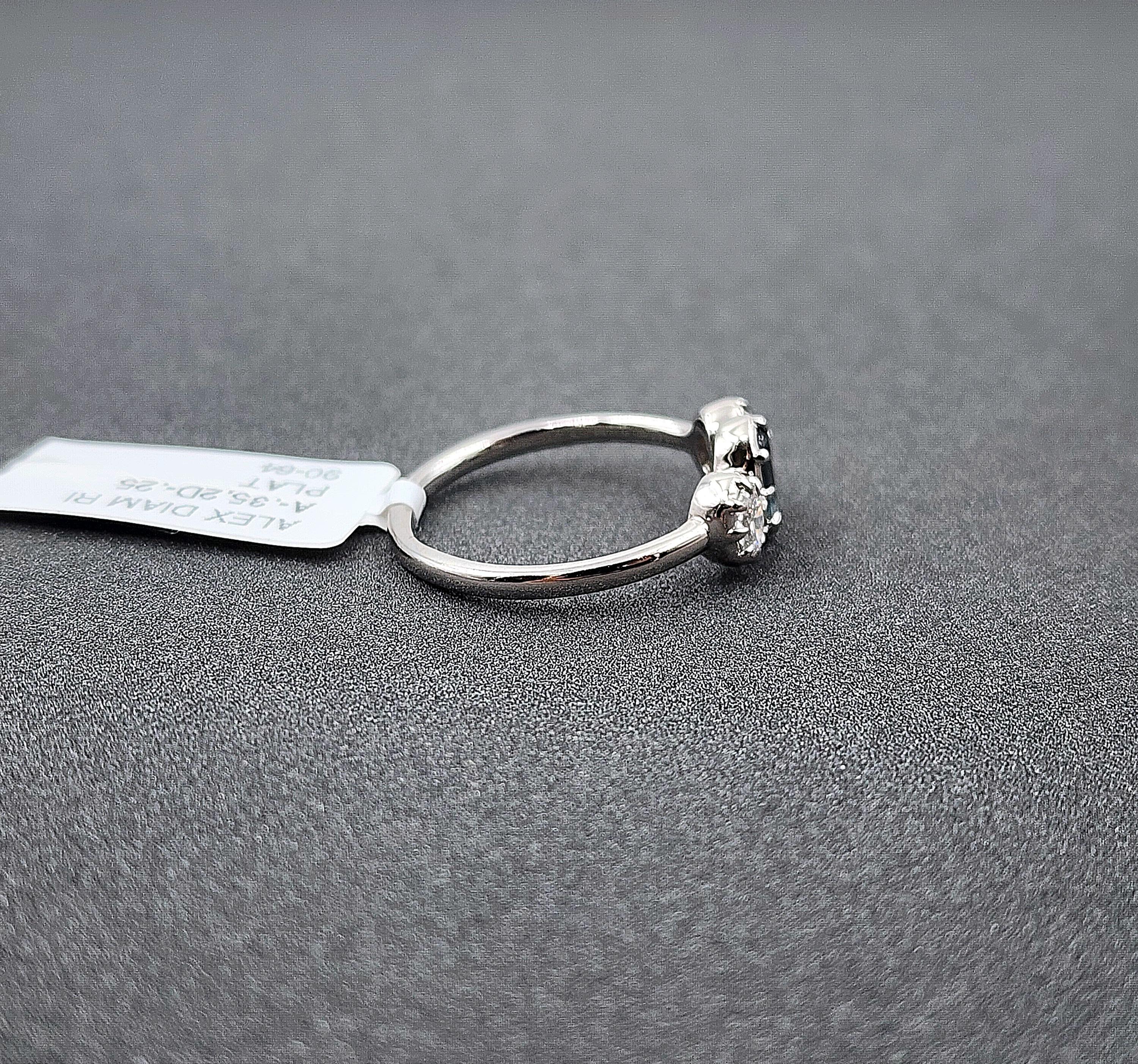 0,60 ct Natürlicher Alexandrit & Diamant Ring - Platin für Damen oder Herren im Angebot