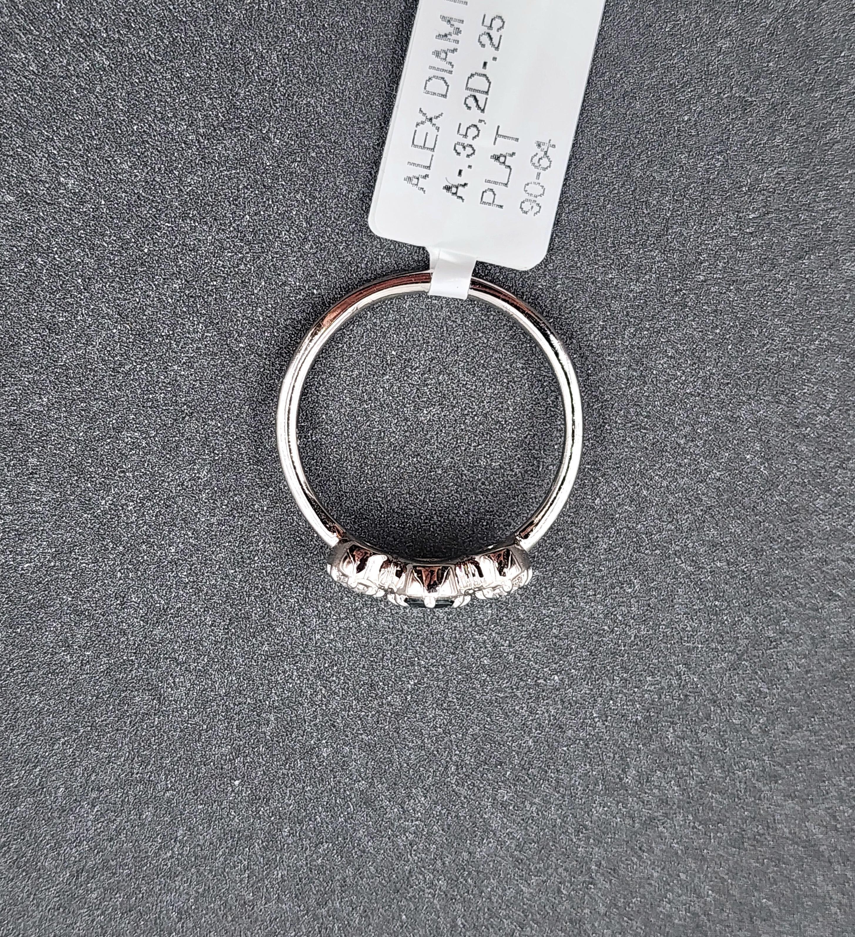 0,60 ct Natürlicher Alexandrit & Diamant Ring - Platin im Angebot 2