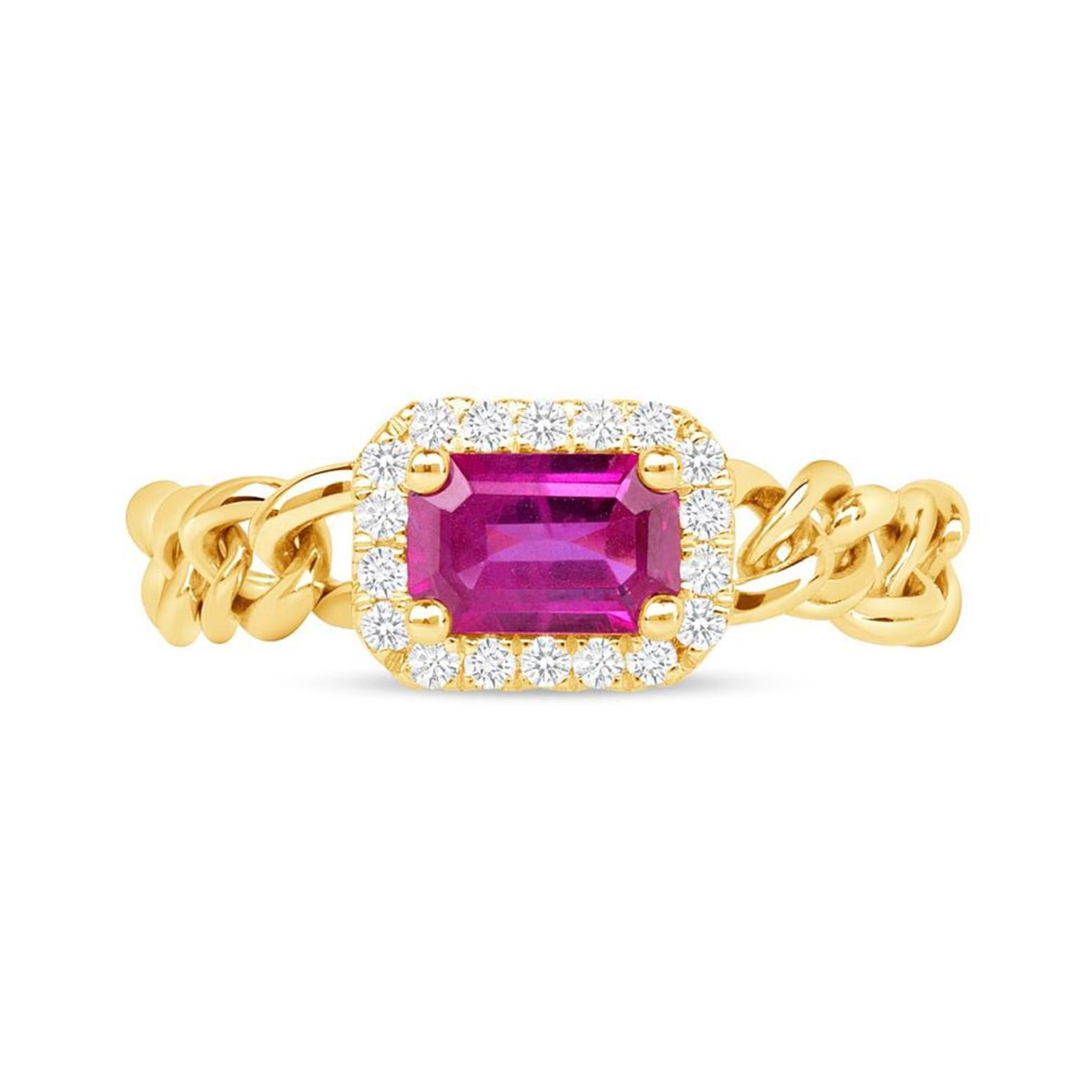 100% Authentic, 100% Customer Satisfaction

Height: 6 mm

Band Width: 2.5 mm

Size: 6 ( Contact Us for Sizing)

Metal:14K Yellow Gold

Hallmarks: 14K

Total Weight: 2.25 Grams

Stone Type: 0.60 CT Natural Ruby & 0.11 CT Diamonds

Condition: