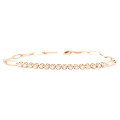 Bracelet tennis en forme de clip en or rose 14 carats avec un superbe diamant naturel de 0,60 carat