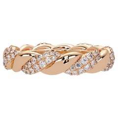 0.60 CTW Pave Diamond Braid Eternity Band in 14K Gold SI+ Diamond