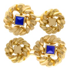 Gemelos de zafiro 0,60 y oro amarillo 18 ct de Vanh Clef y Arpels - 1960