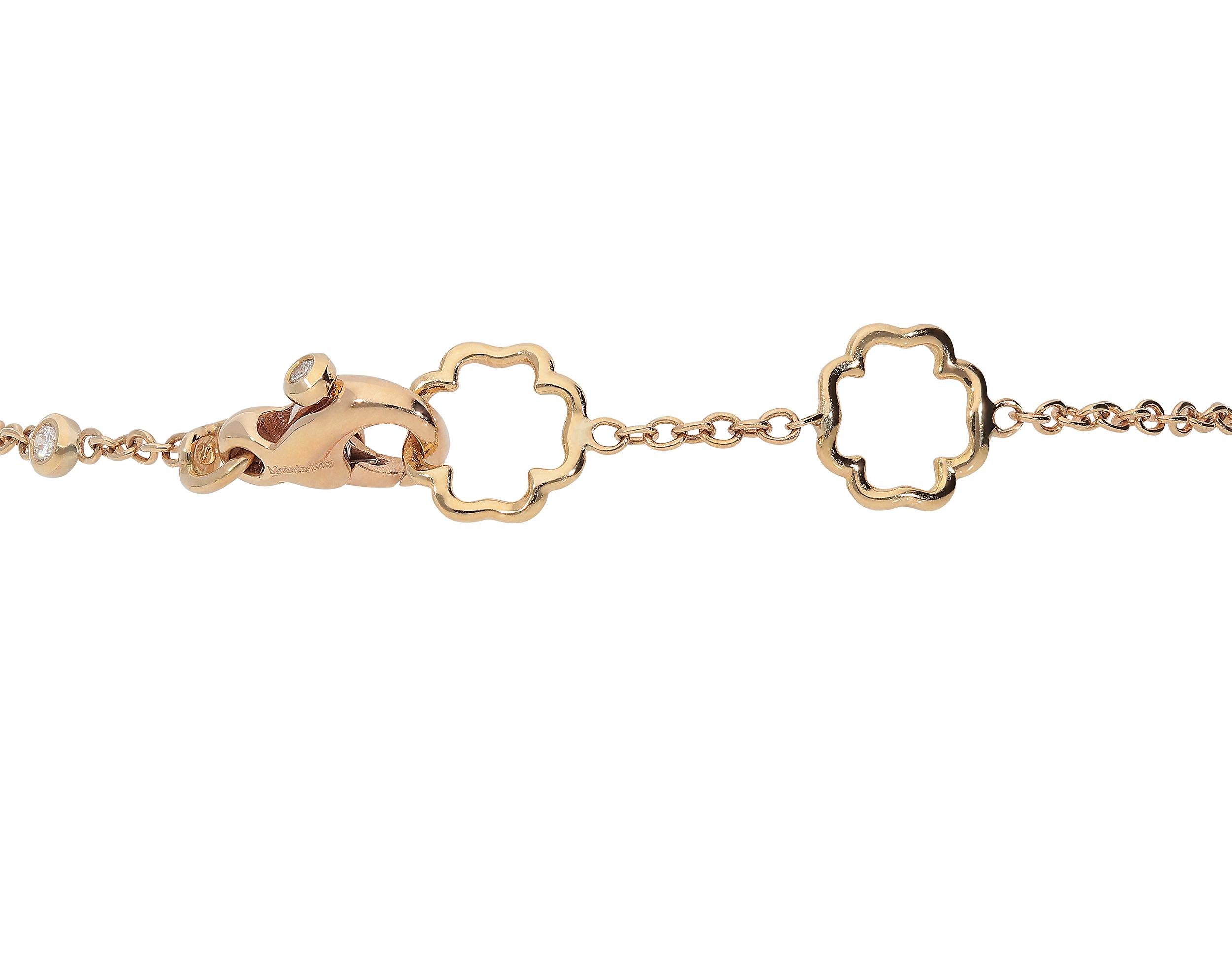 Modern 0.60 White GSI 1.01 Brown Diamonds 1.65 Smoky Quartz Pink Gold Flower Bracelet For Sale