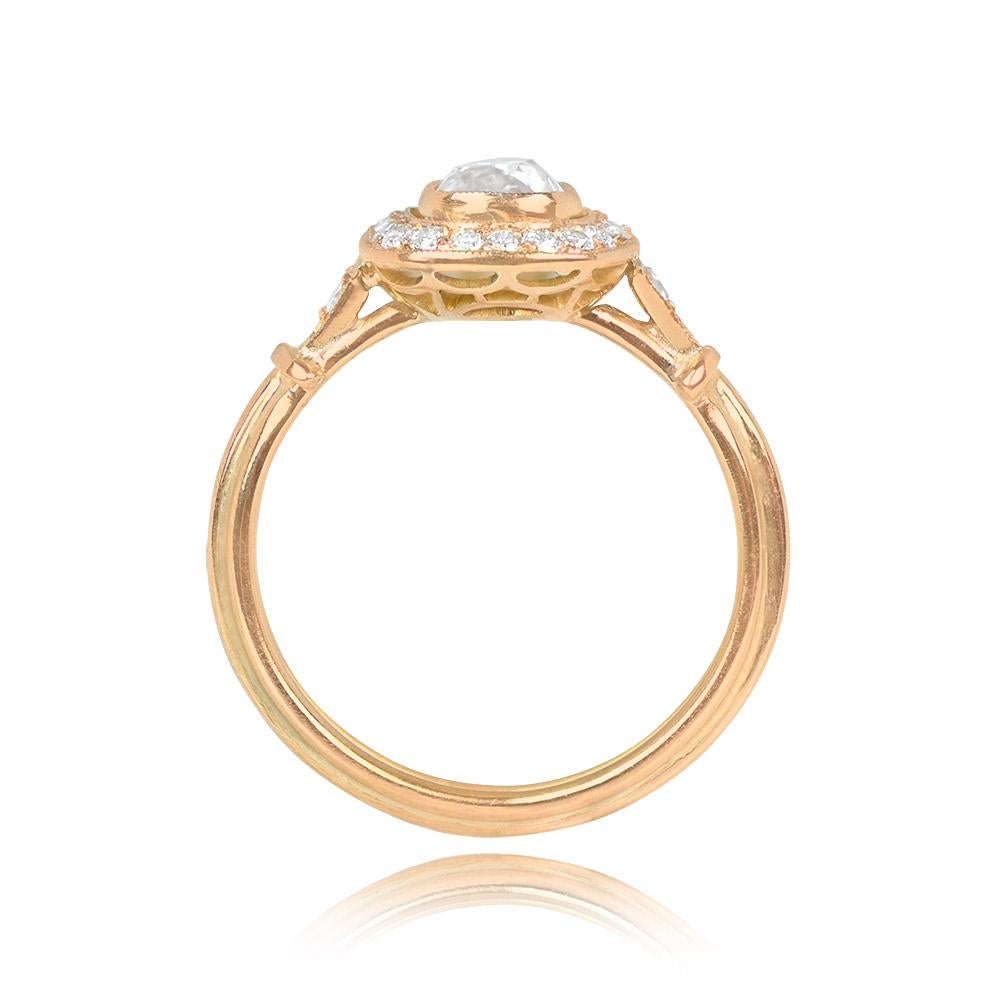 0.60 Karat antiker Diamant-Verlobungsring mit Kissenschliff, I Farbe,  18k Gelbgold (Antiker Kissenschliff) im Angebot