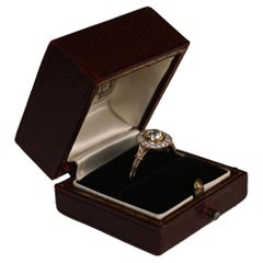 Antique Cushion Cut Diamond Halo Ring (Approx. 0.6-Carats), 18K Yellow Gold