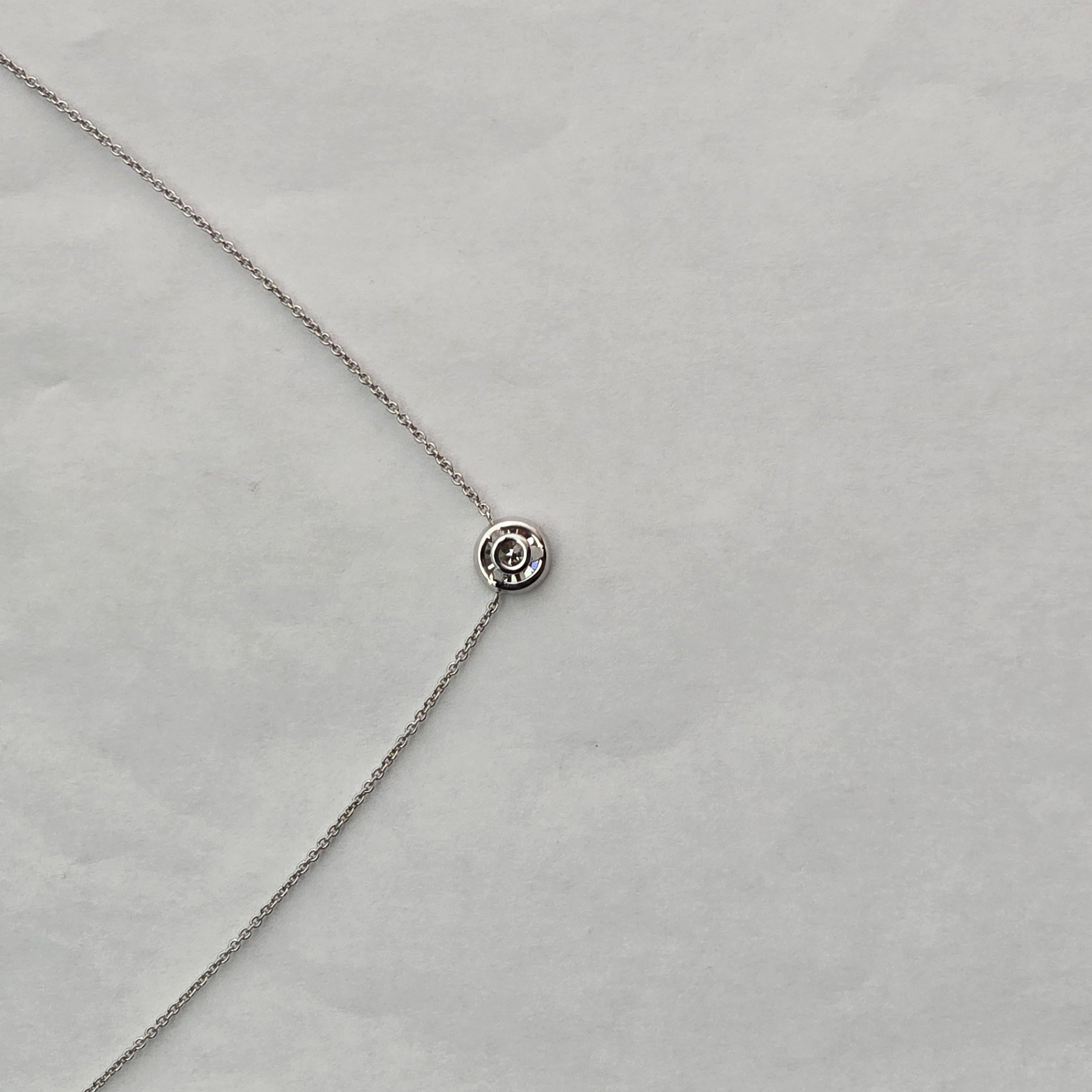0,60ct Bezel Set Diamant-Anhänger Halskette 14KT im Angebot 5