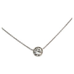 0,60ct Bezel Set Diamant-Anhänger Halskette 14KT