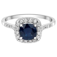 Used 0.60ct Blue Sapphire Micro Pave Diamond Ring - Pandora