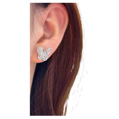 0.60CT Butterfly Diamond Stud Earrings in Platinum with White Diamonds