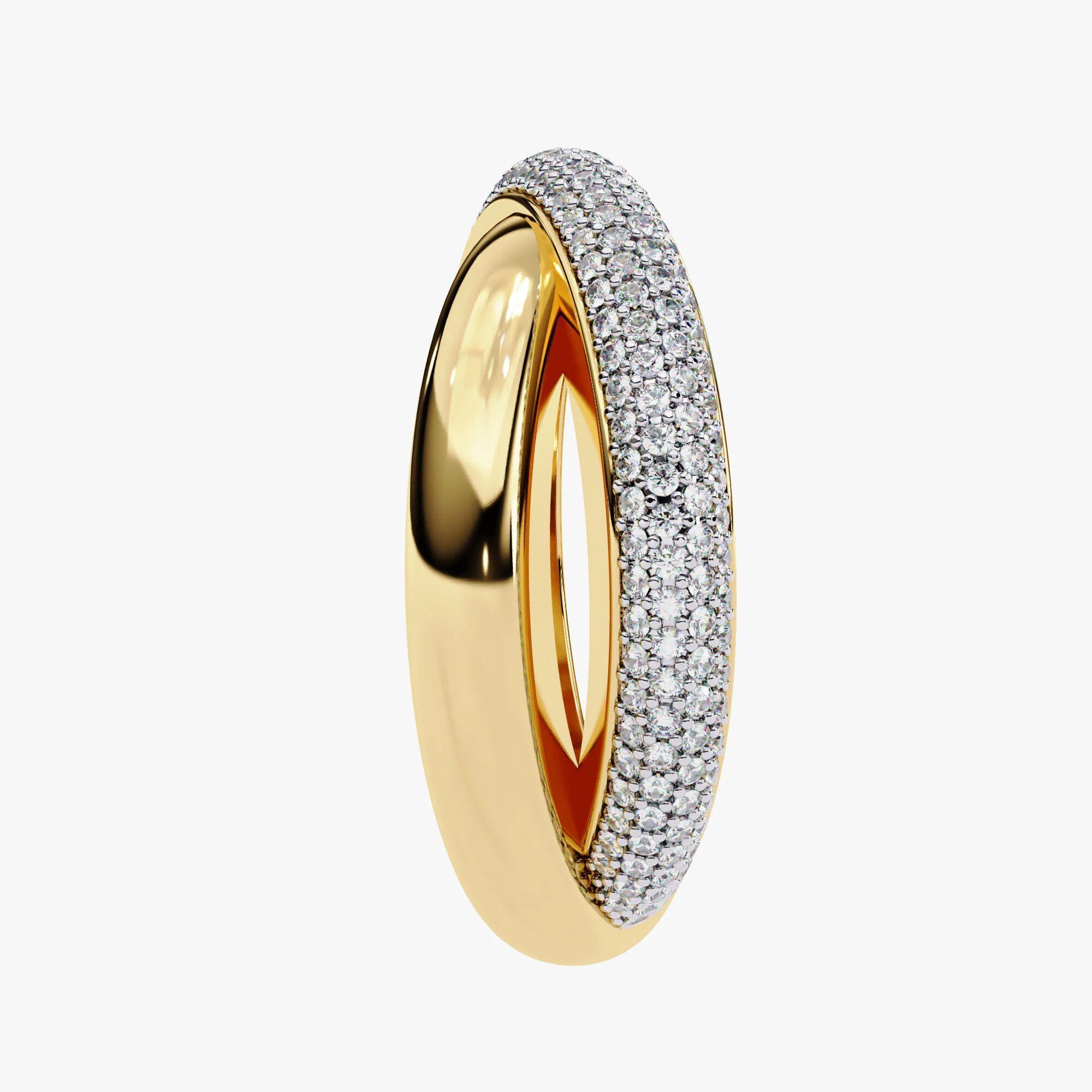 Im Angebot: 0.60Ct Criss Cross Diamantring für die Ewigkeit aus 14K Gold () 7