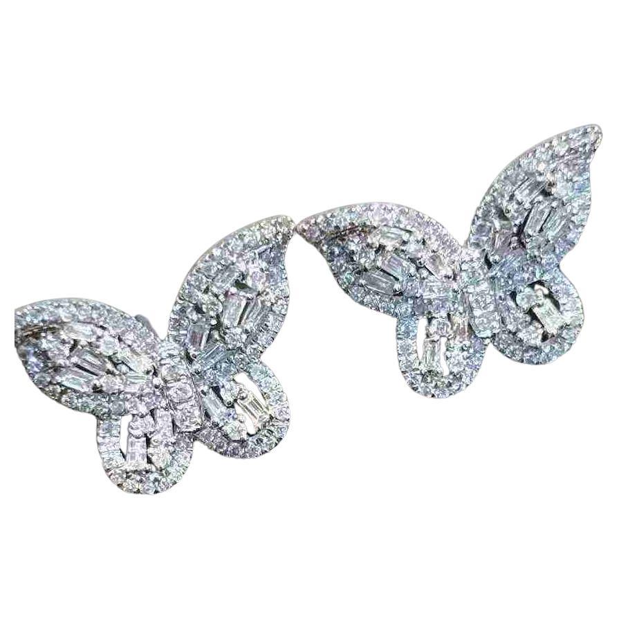 0.60ct Diamond Butterfly Stud Earrings en vente