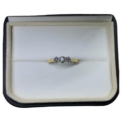 Bague de fiançailles en or jaune 18 carats avec trilogie de diamants 0,60 carat