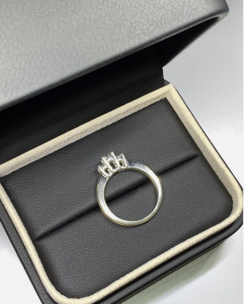 0.60ct Diamond princess cut trilogy engagement ring 18ct white gold
0.60ct Princess diamond trilogy engagement ring in 18k white gold.

Diamonds total weight 0.60ct beautiful matching square cut diamond cushion cut.

Chunky trilogy engagement ring