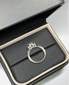 0.60ct Diamond princess cut trilogy engagement ring 18ct white gold