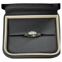0.60ct Diamond princess cut trilogy engagement ring 18ct white gold