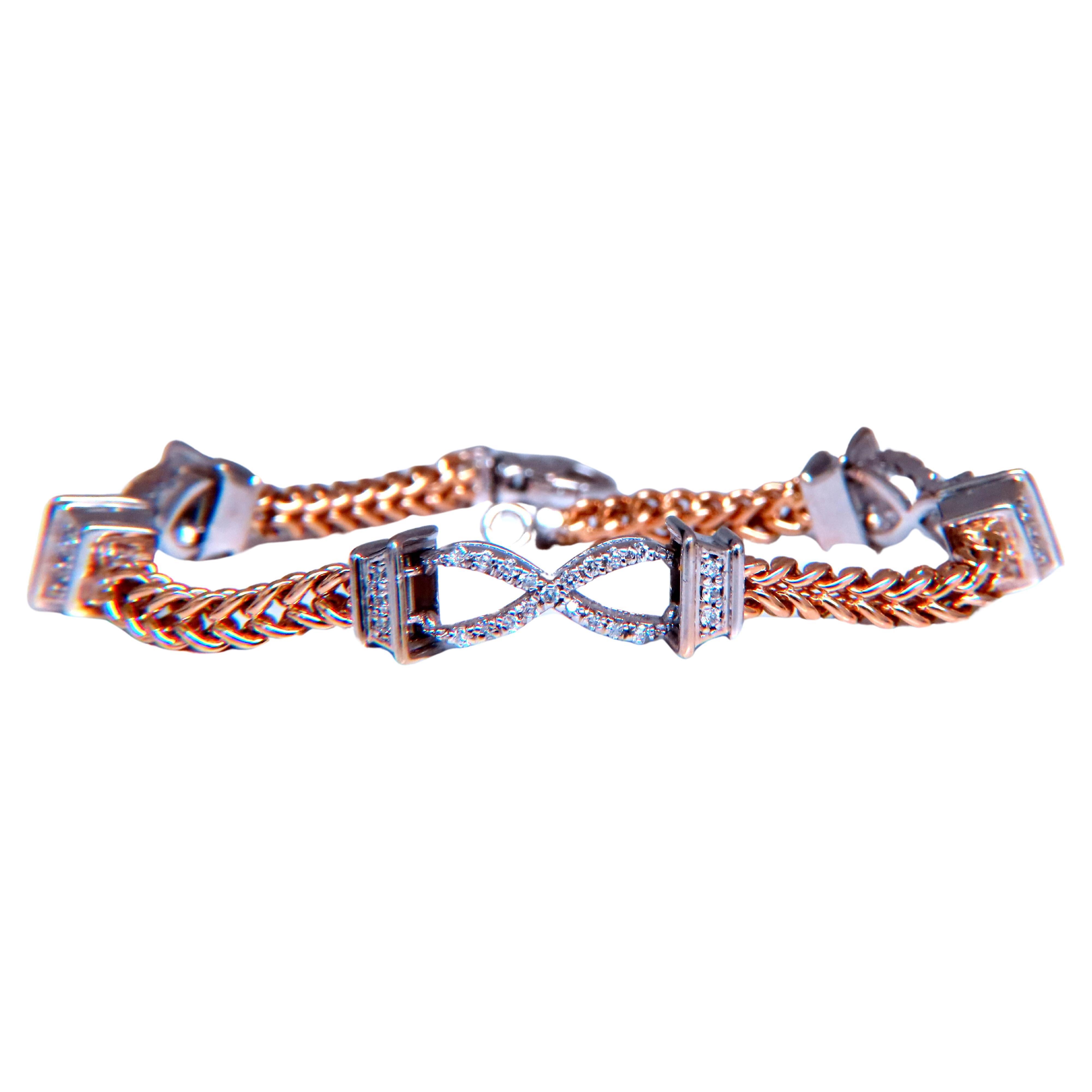 0.60ct natural diamonds x link bracelet 14kt gold 12462